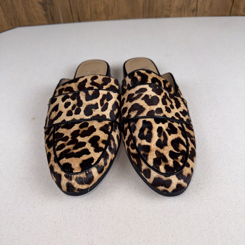 Franco Sarto Malesa 2 Leopard Calf Hair Mule Loafers Slip On Flats Women’s 8.5 - Picture 2 of 9